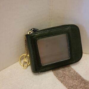 Black Leather Wallet with Gold Accents